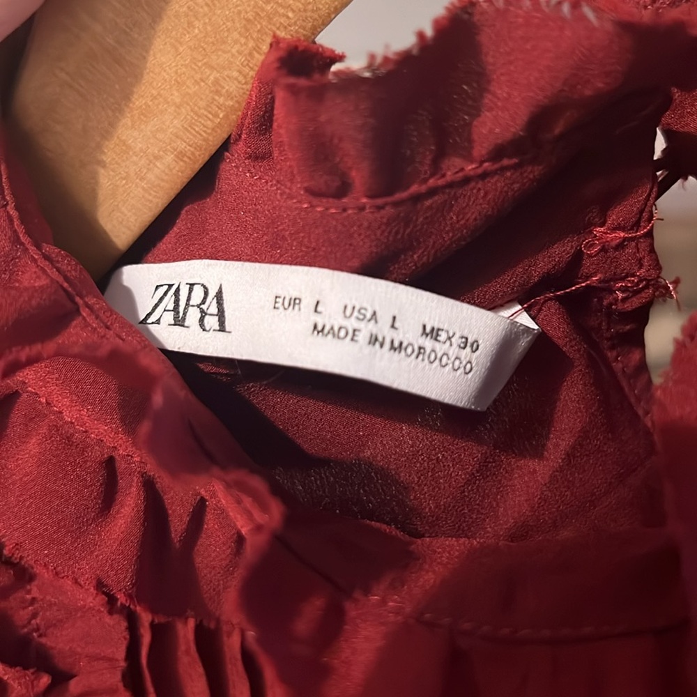 Zara Ruffle Neck in Merlot - Picture 6 of 9